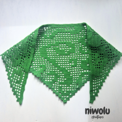 Filet crochet bandana